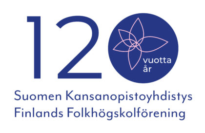 Suomen Kansanopistoyhdistys 120 vuotta juhlalogo.